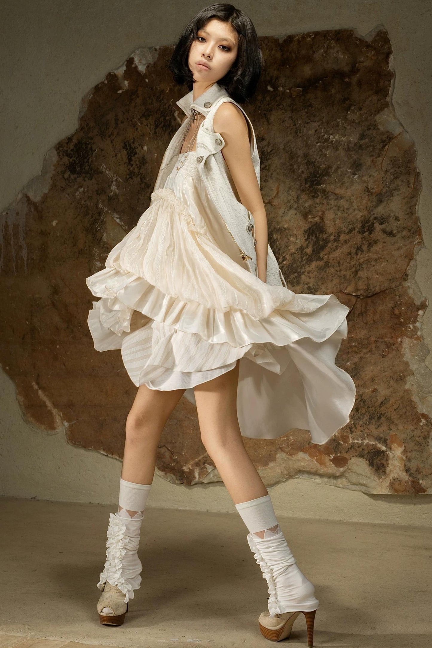 Asymmetrical Retro Tube Skirt