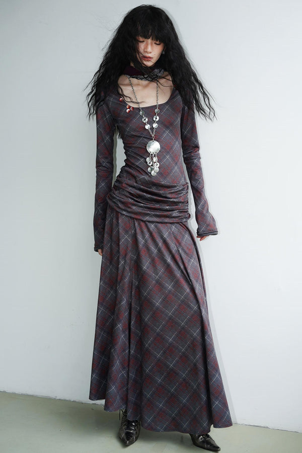 Vintage Check Slim Dress