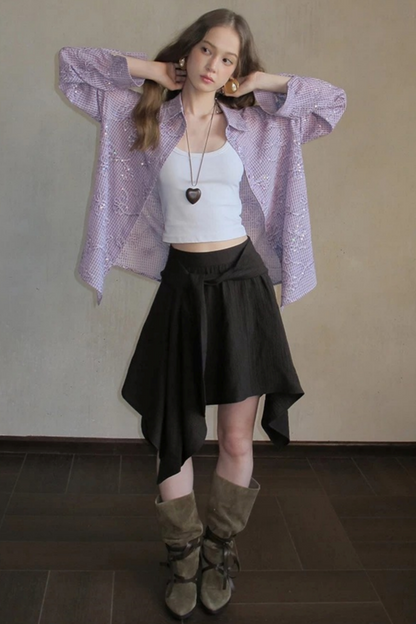 Miss Muse Sequin Lace Top