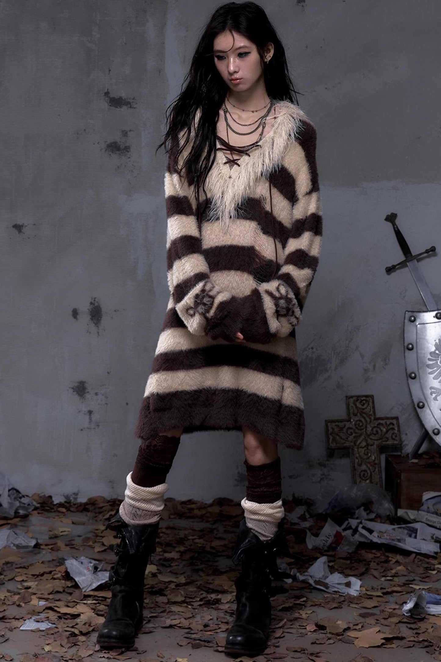 Vintage Street Punk Long Sweater