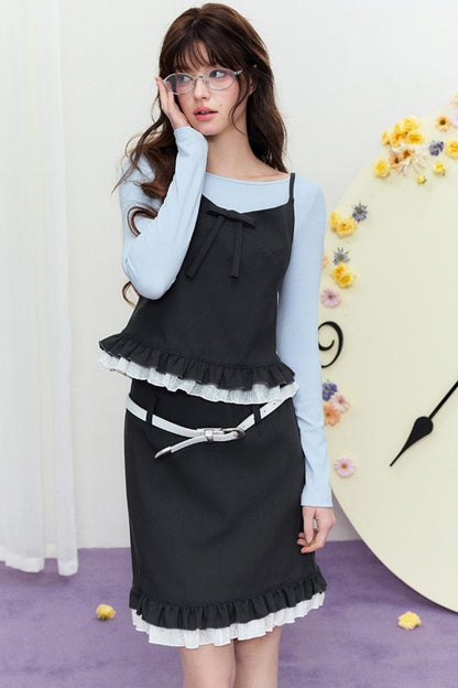 Luxury Lace Halter Bustier Set-Up