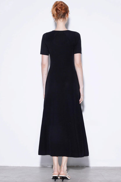 Silk U-neck Knit Dress