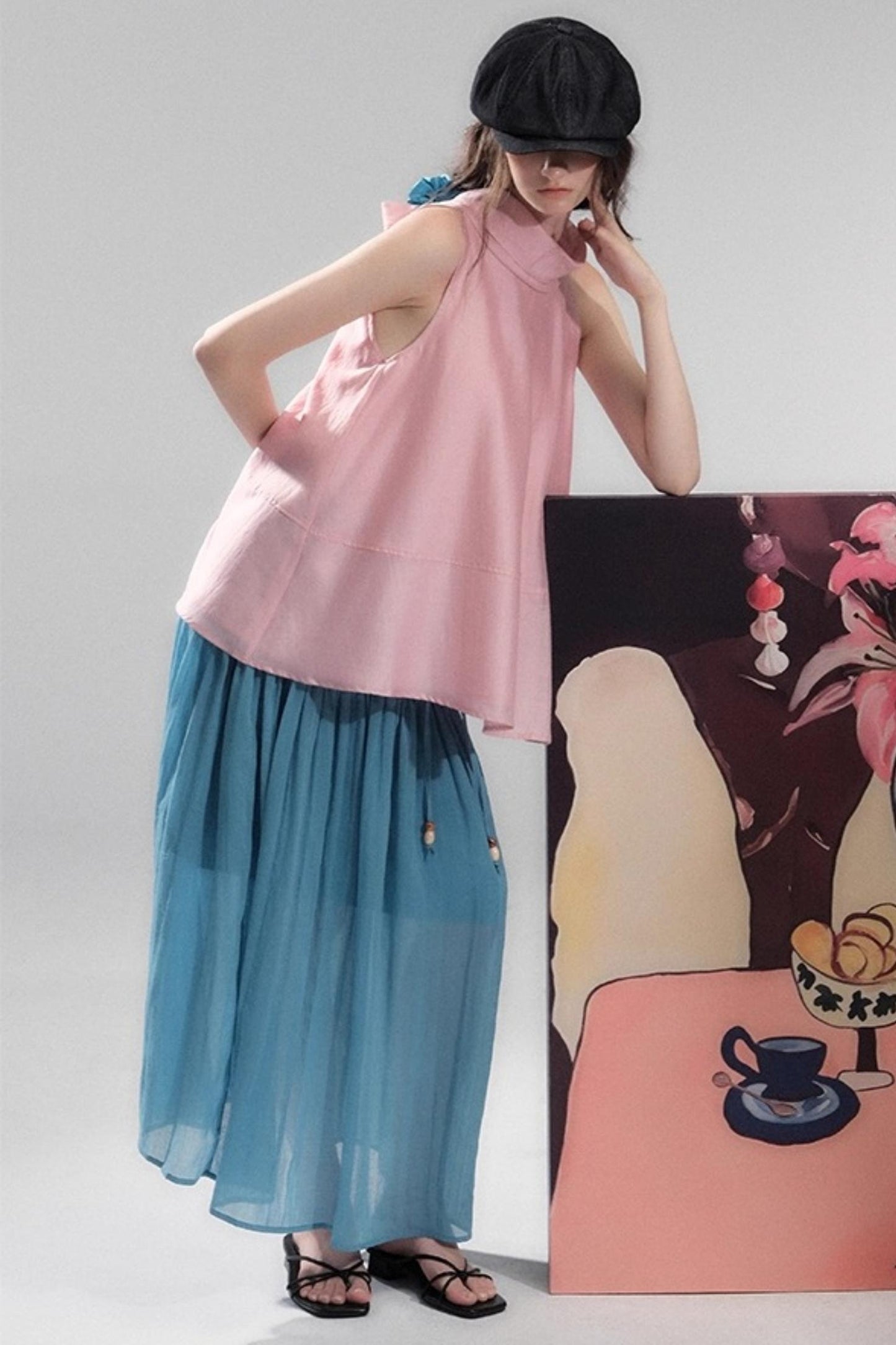 Sea Glass Tencel Ruffle Crop Dress Set-Up