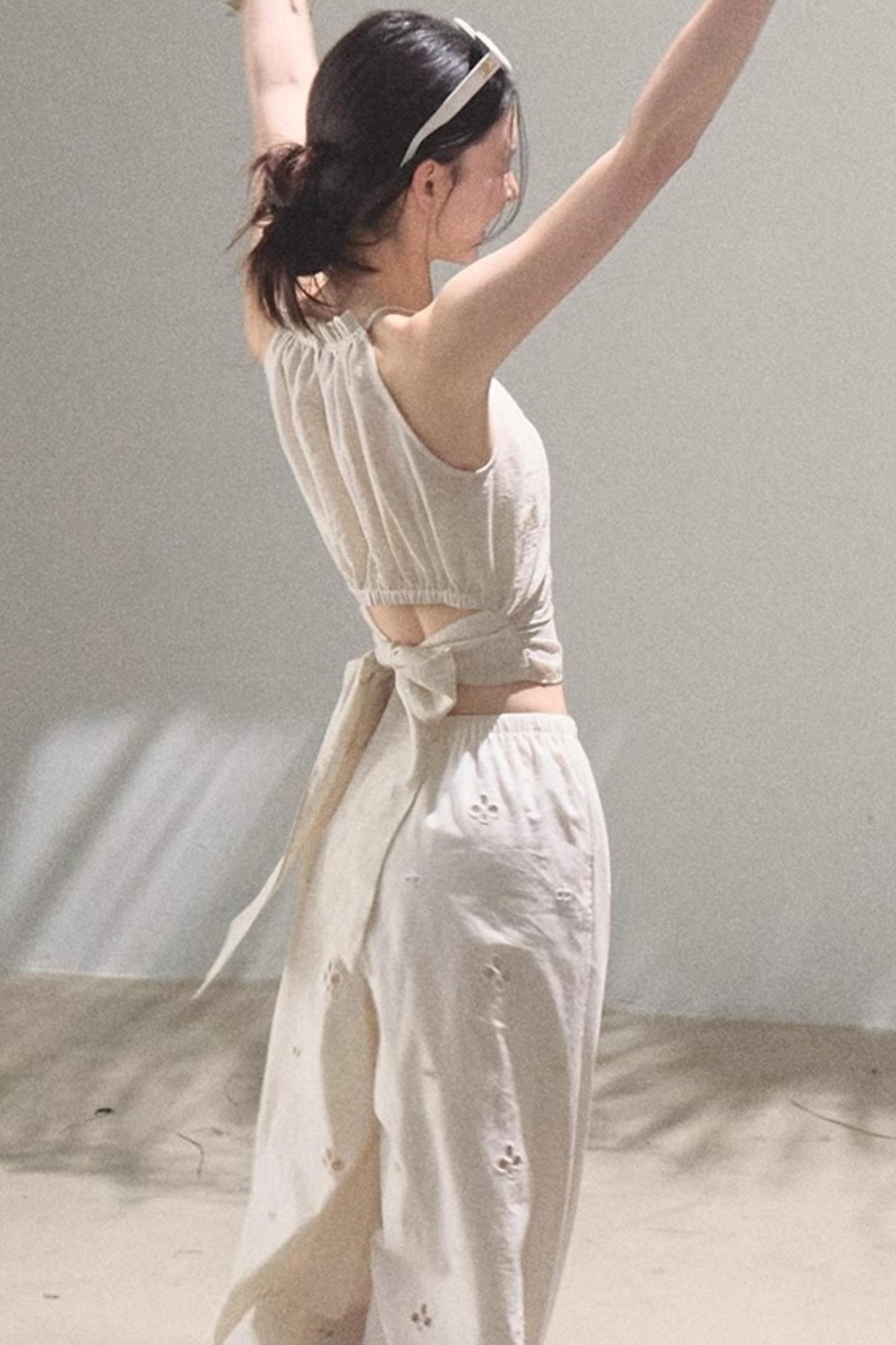 Floral Lace-Up Camisole