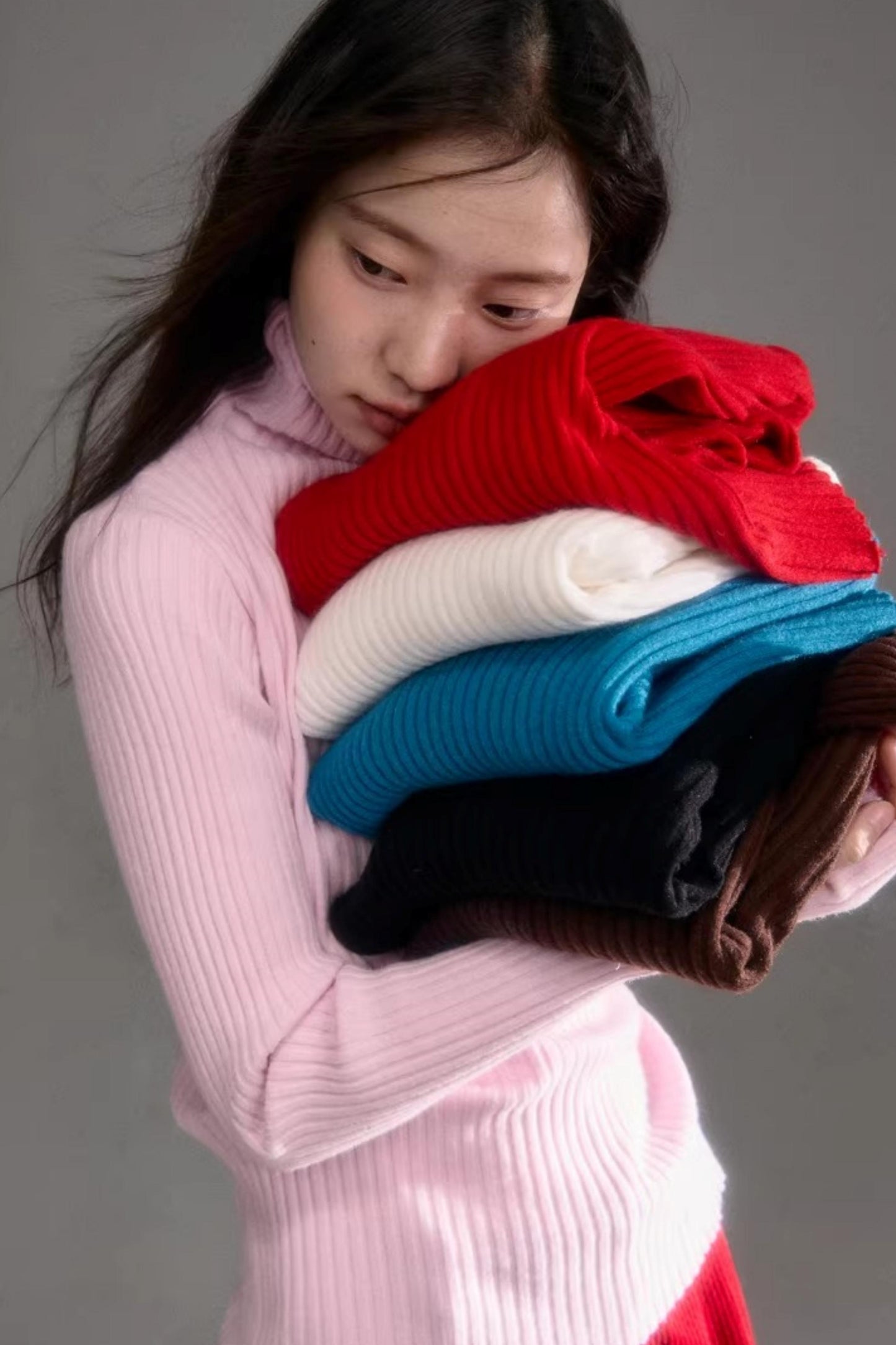 Soft Cloud Ribbed Turtleneck Sweater