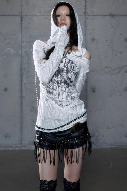 Vintage Punk Hooded Top