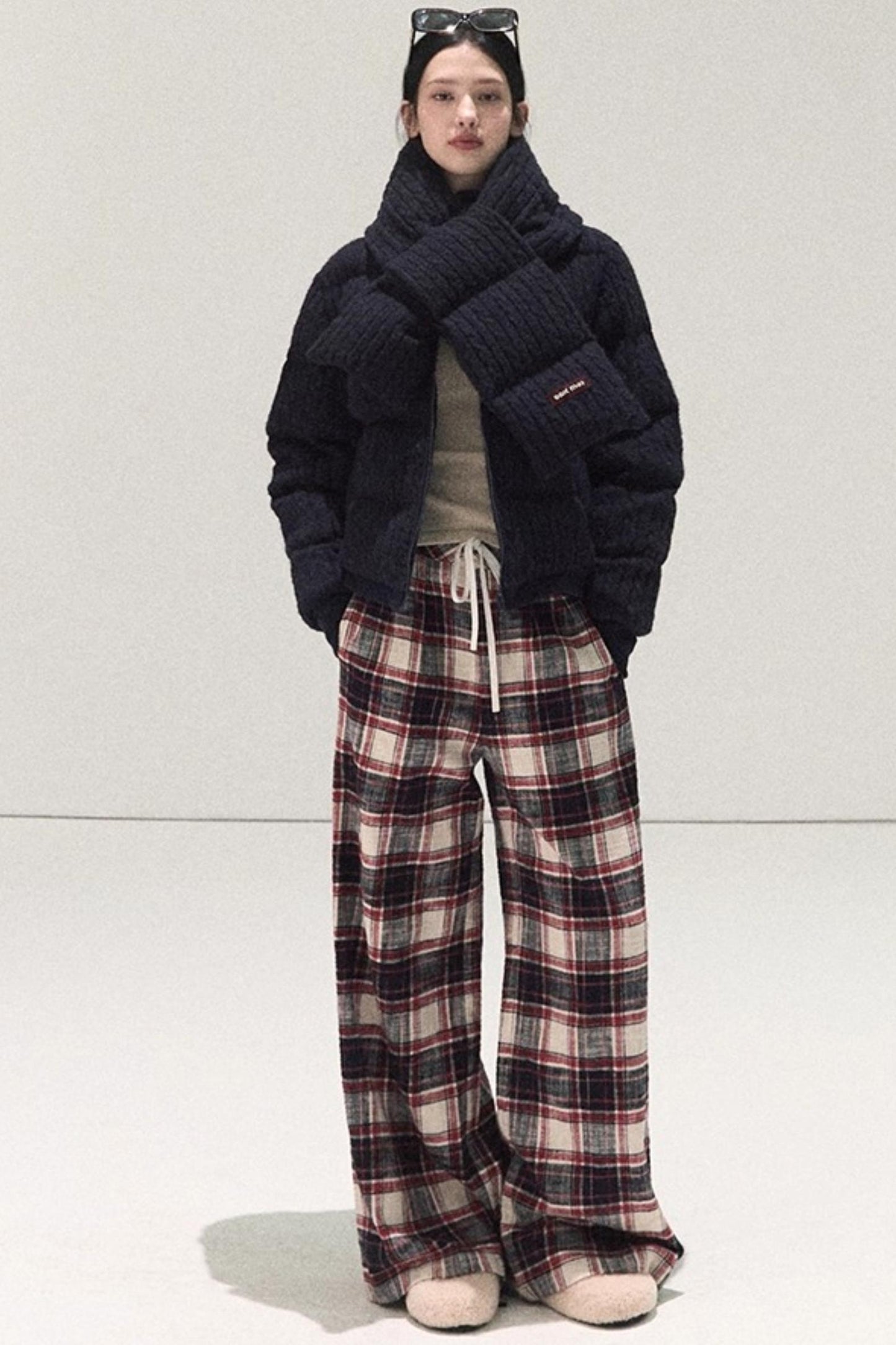 Pure Cotton Plaid Winter Pants