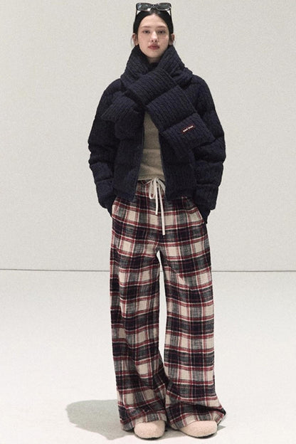 Pure Cotton Plaid Winter Pants