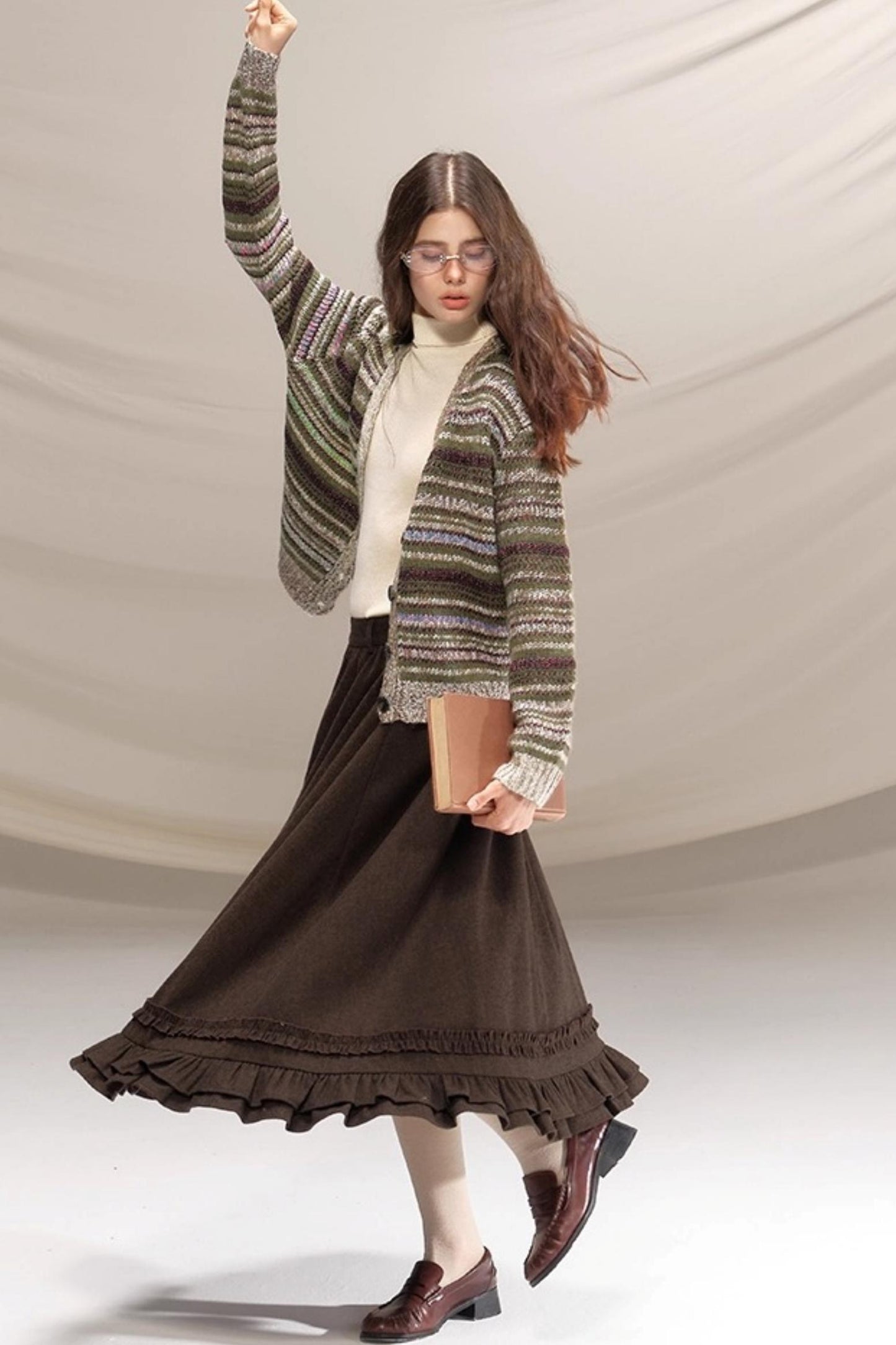 Hazelnut Lace Wool Skirt