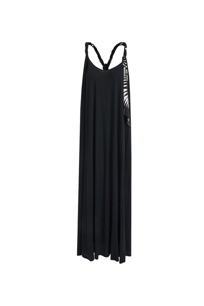 Twisted U-Neck Halter Dress
