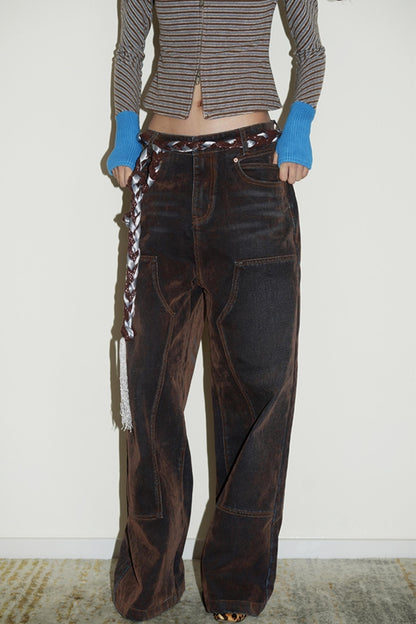 Retro High-Waist Wide Leg Pants