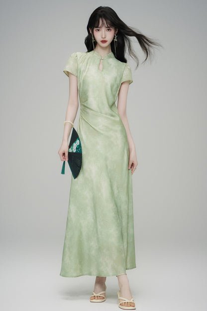 Chic Jacquard Summer Cheongsam Dress