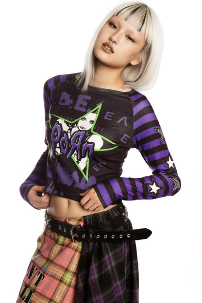 Sweet Printed Raglan Top