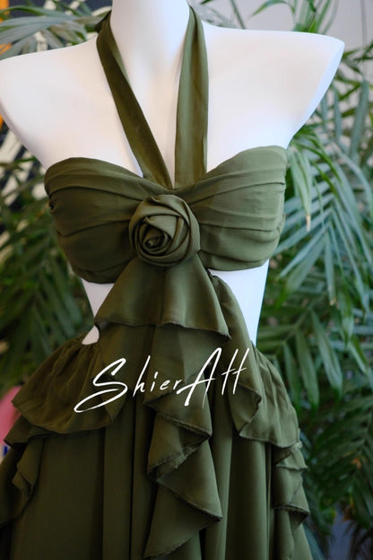 Wandering Wind Strappy Ruffled Dress