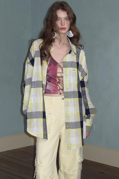 Neoclassical Ripped Check Shirt