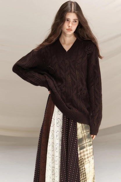 Raccoon Wool Crochet Sweater