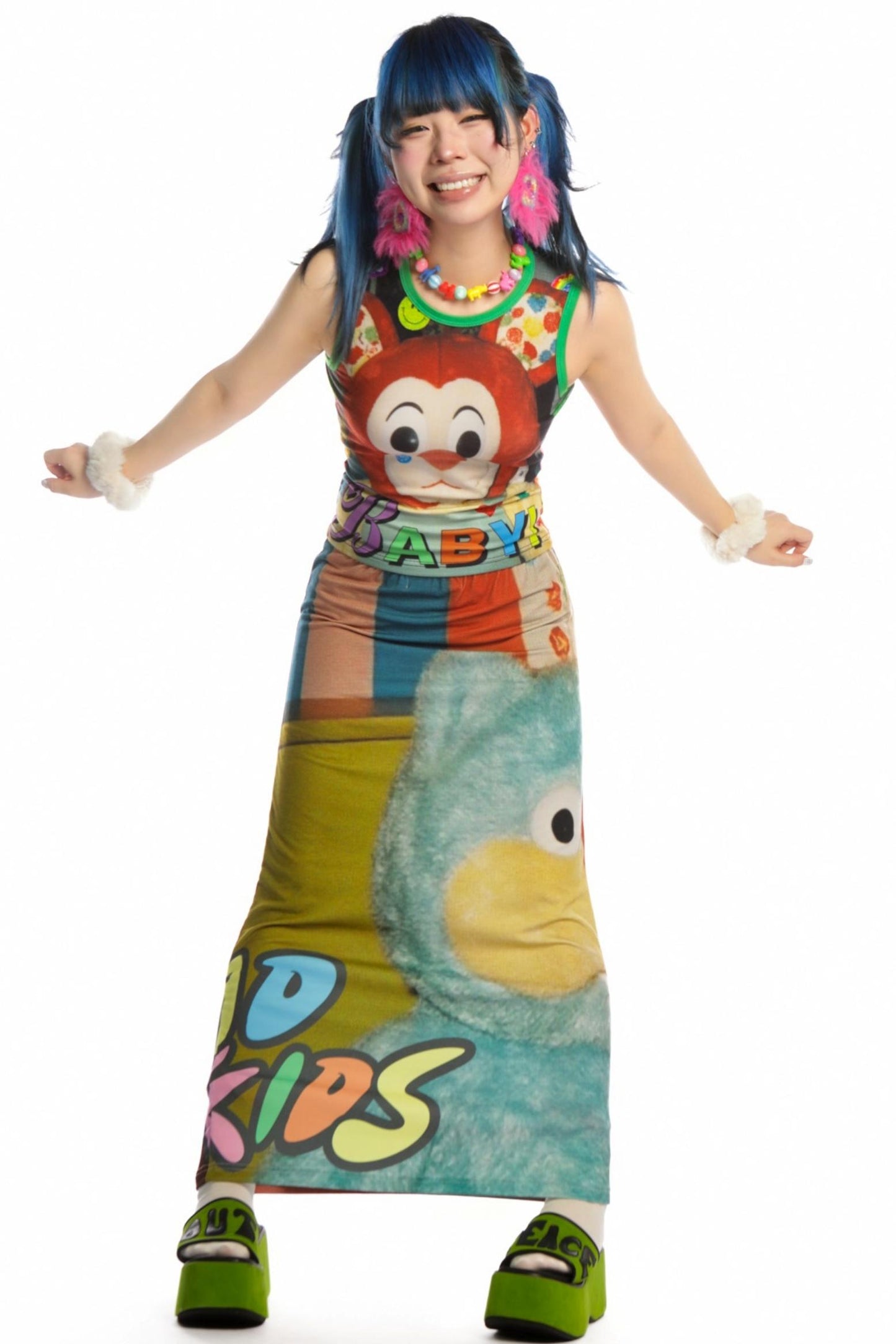 Reversible Print Stretch Casual Maxi Skirt