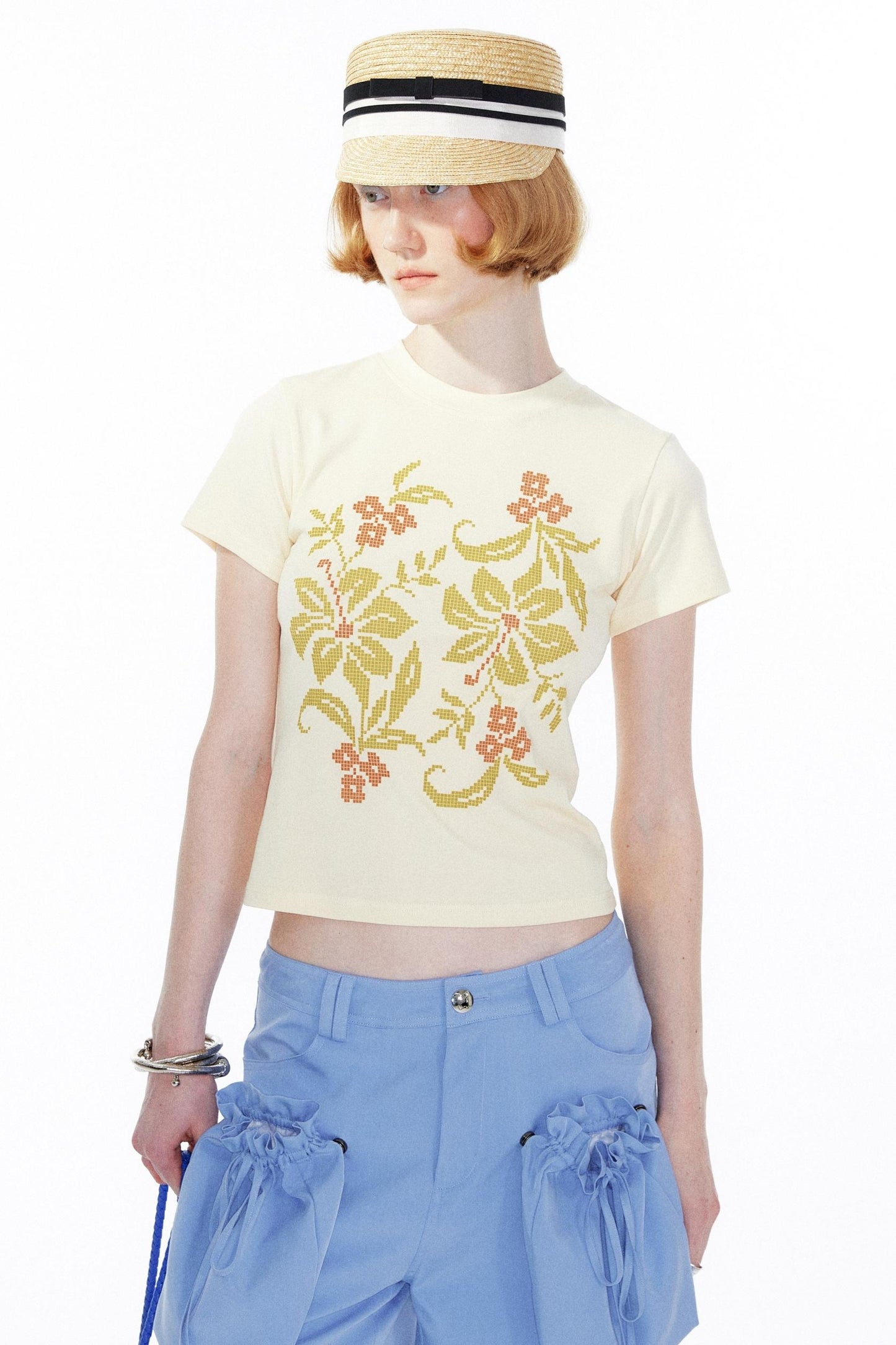 Floral Beige Tee
