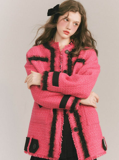 pink ink wool jacket