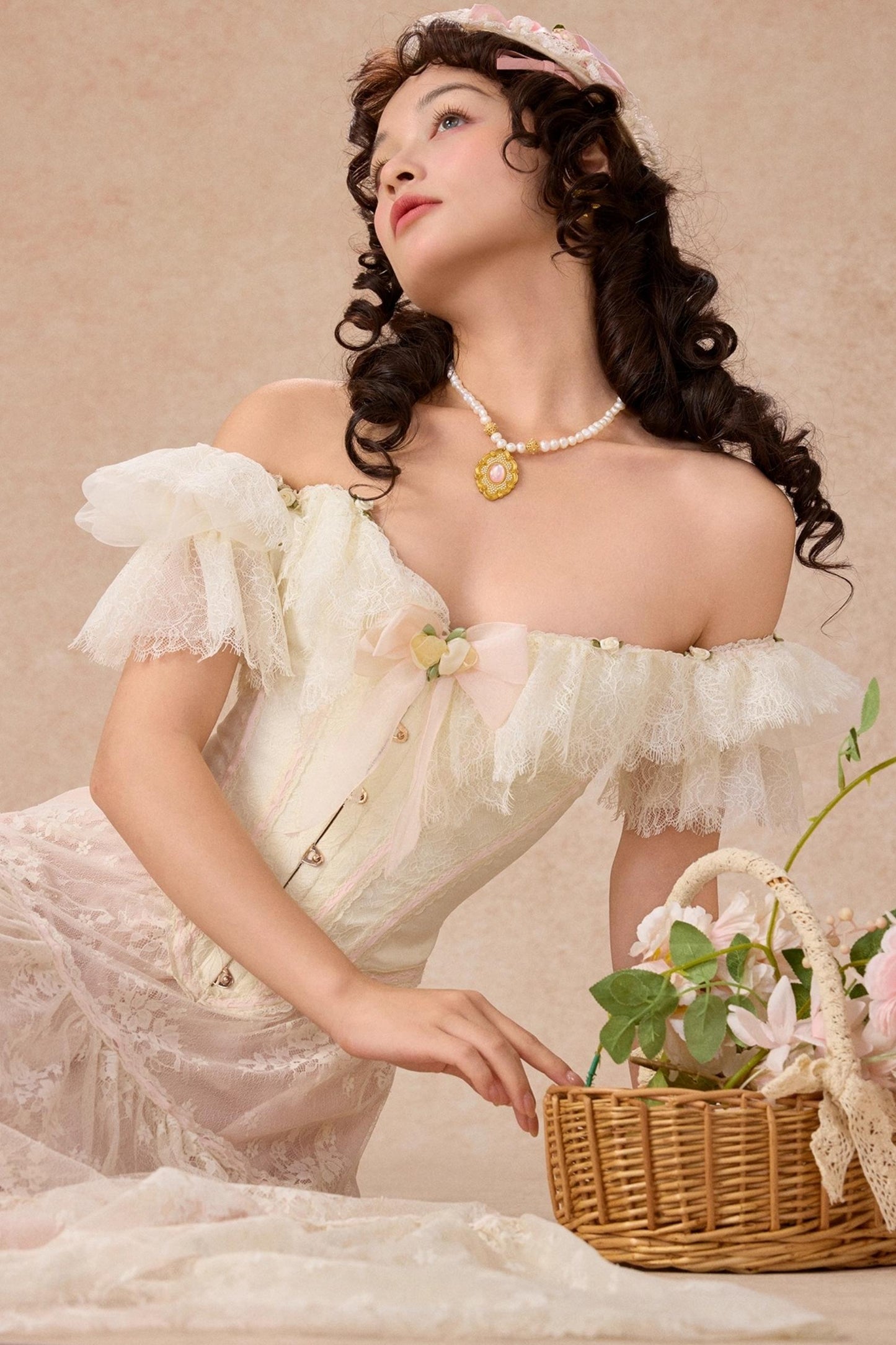 Morning Dew Lace Skirt Set-Up