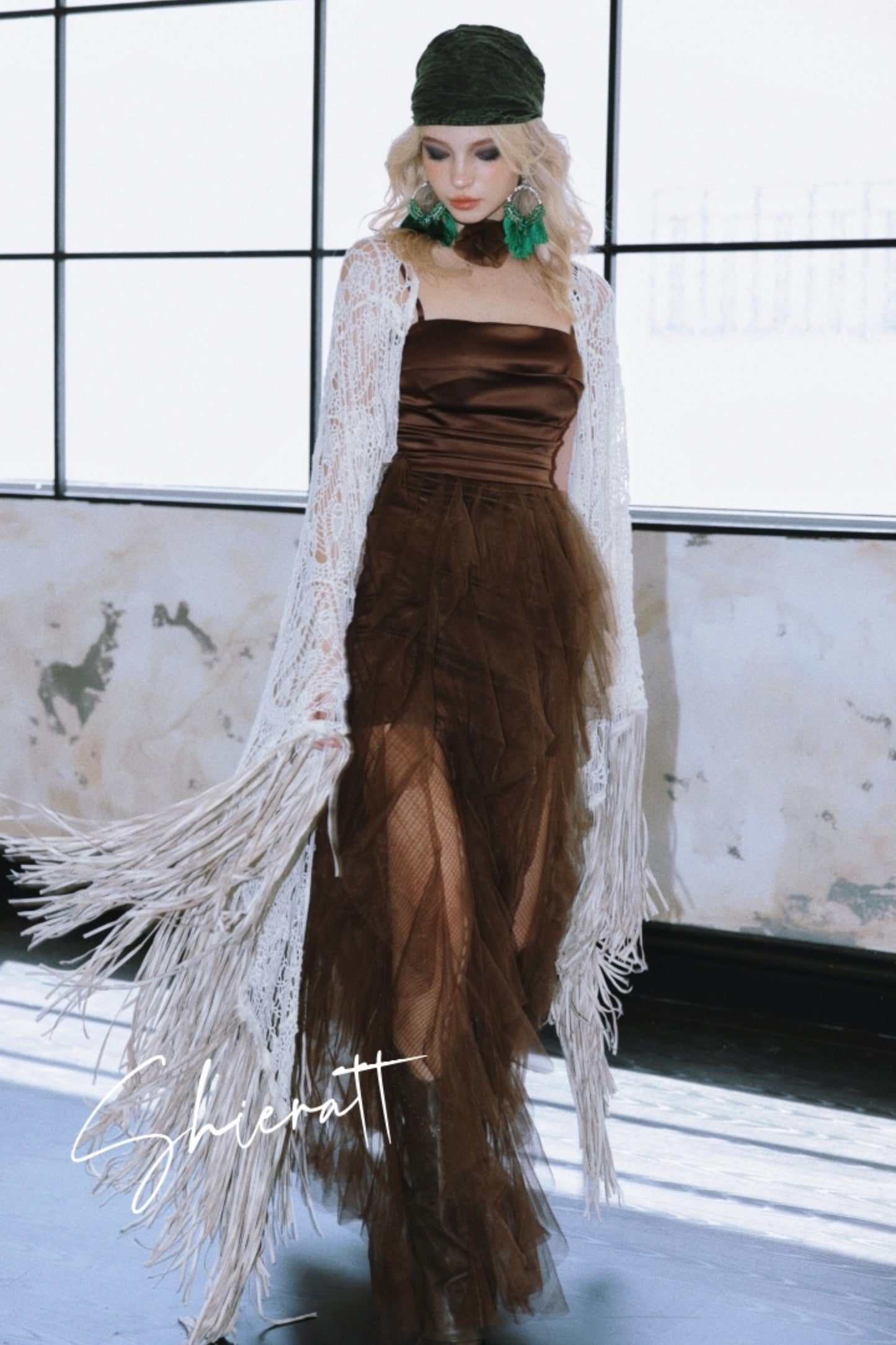 Chocolate Satin Halter Dress