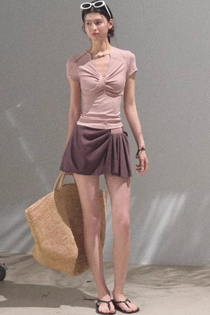 V-Neck Beaded T-Shirt