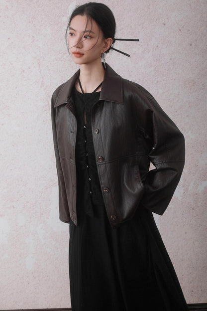 Caramel Coffee Leather Jacket