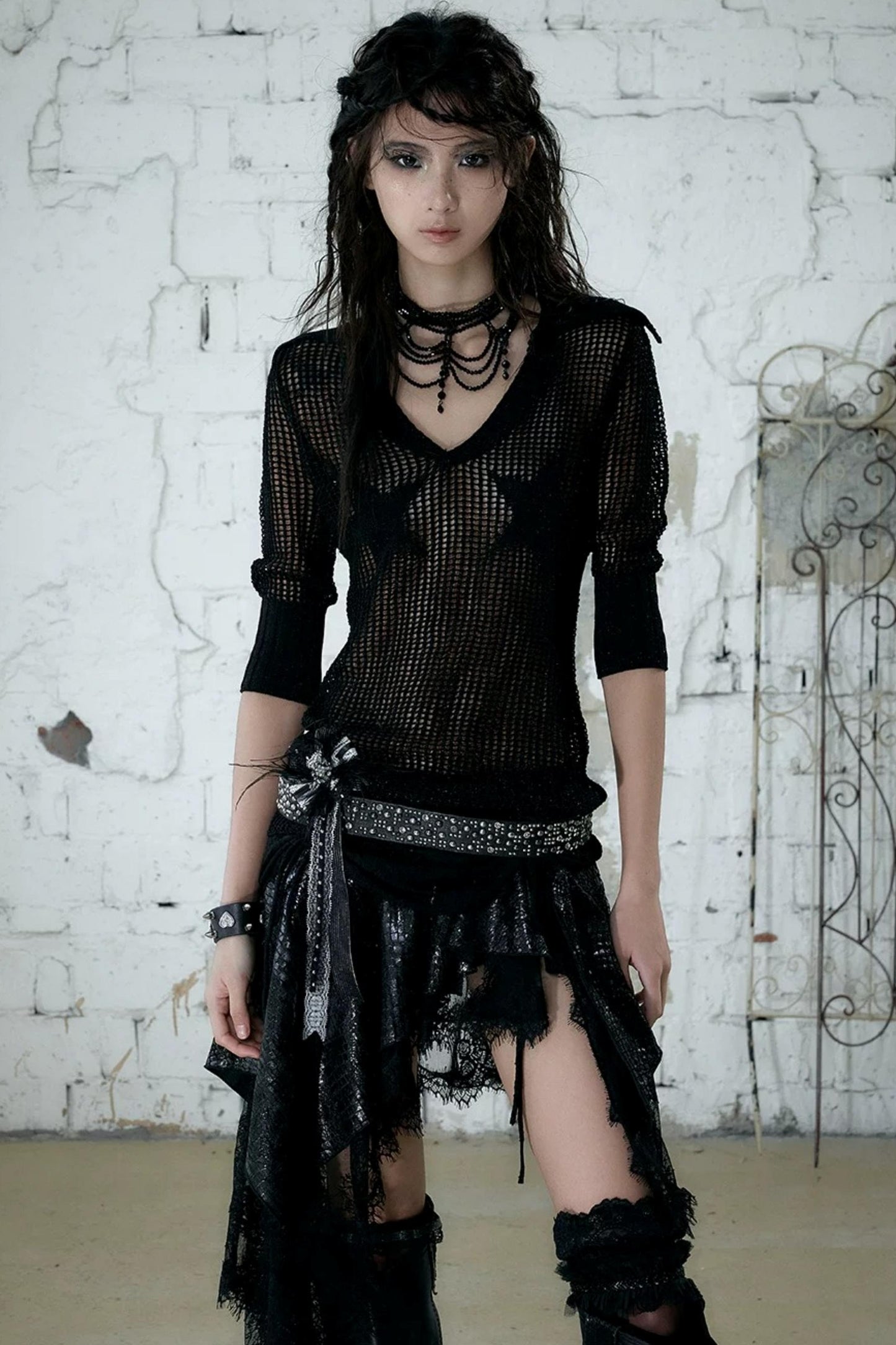 Hollow Star Knit Top