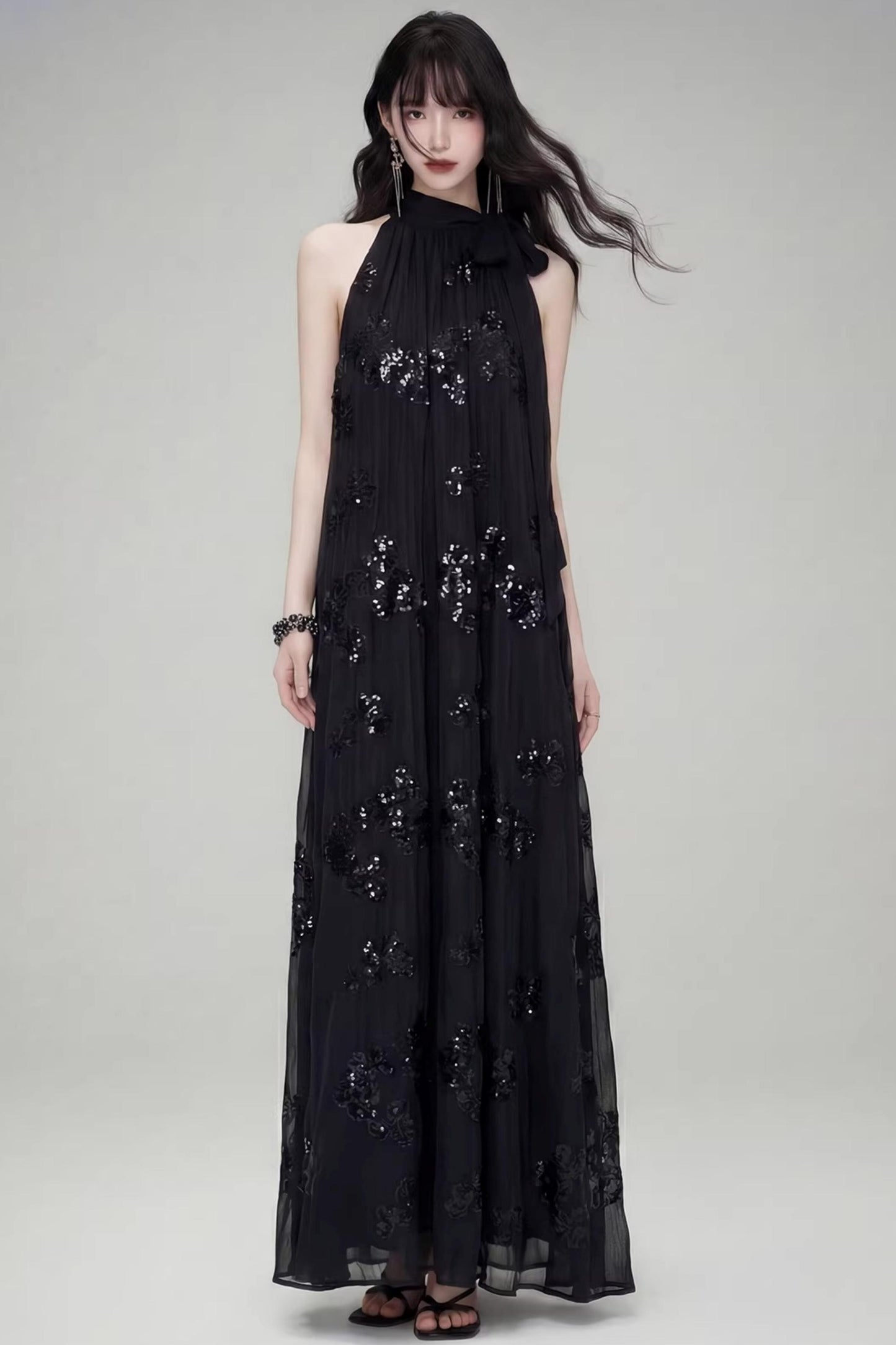 Gilt Shadow Halter Dress