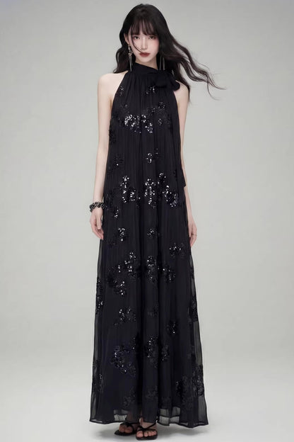 Gilt Shadow Halter Dress