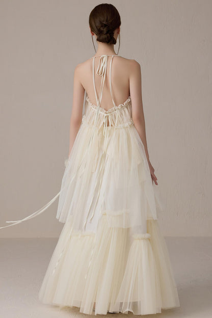 Floral Mesh Tie Neck Camisole