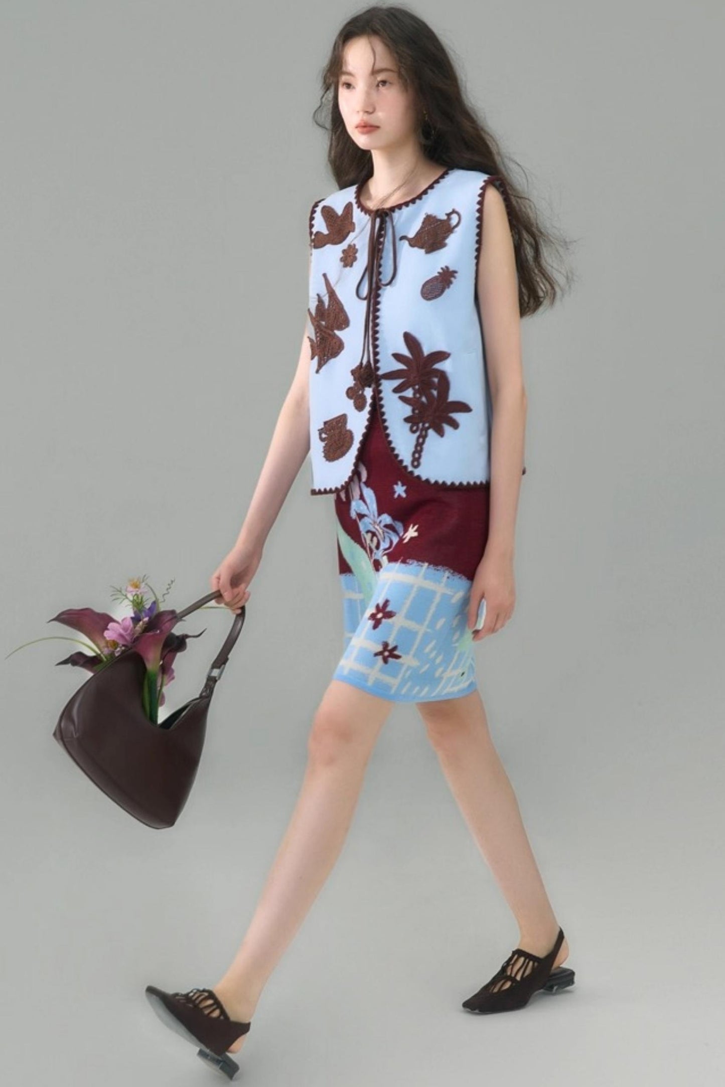 Original Lily Jacquard Tencel Vest Skirt Set-Up