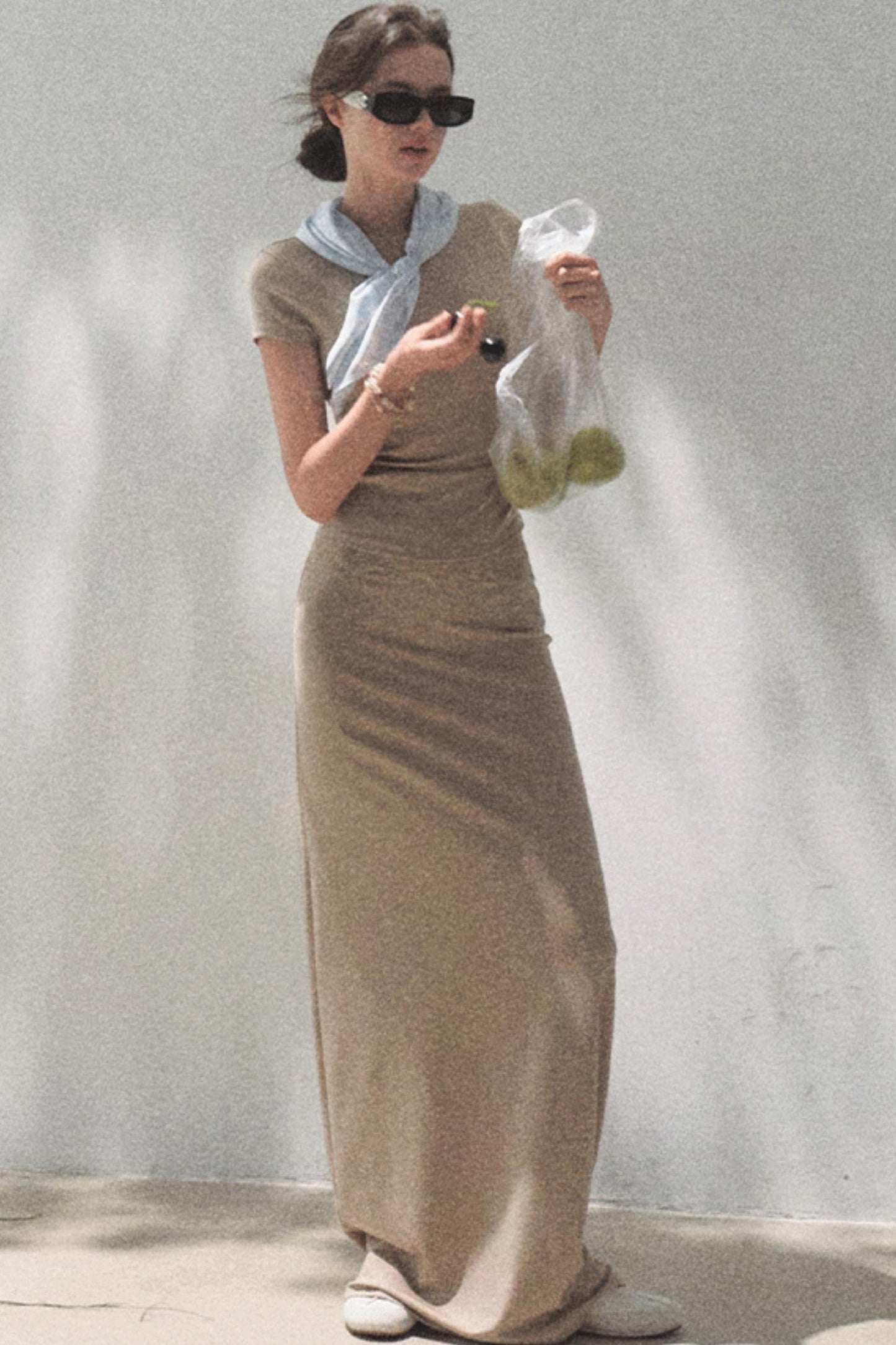 Lace-Trimmed High Waist Skirt