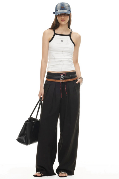 Silky Tencel Pleated Pants