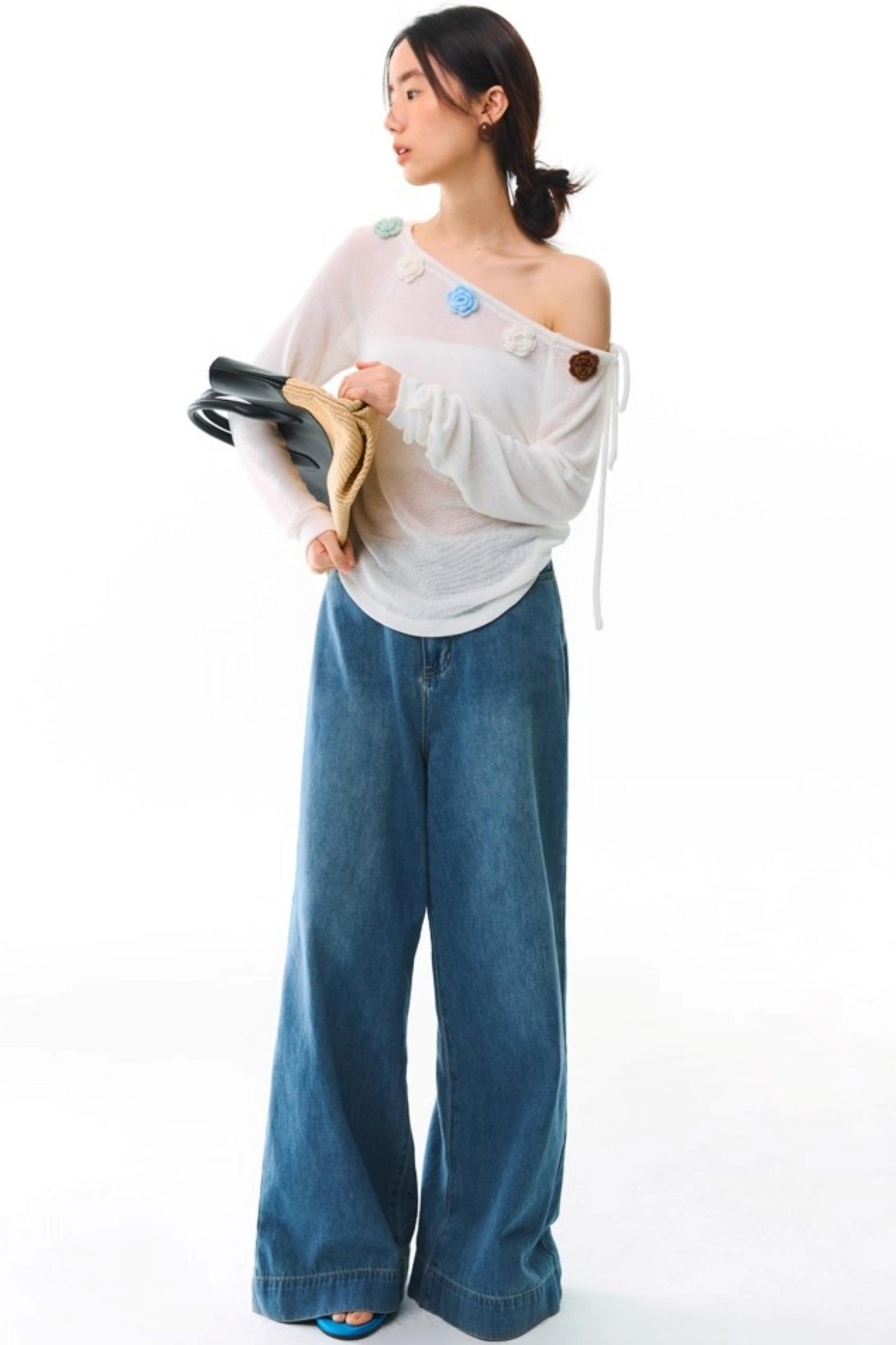 Flower Crochet Knit Top