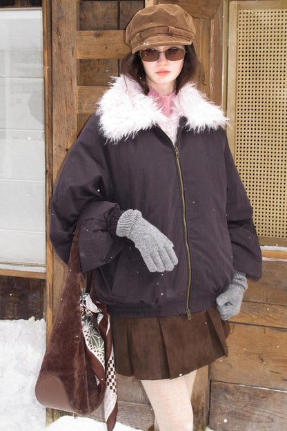 Vintage Distressed Leather Pleated Skirt