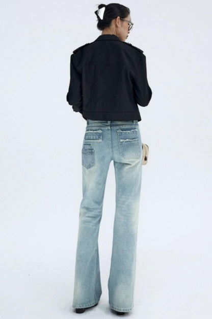 Black Fleece-Lined Workwear Jacket