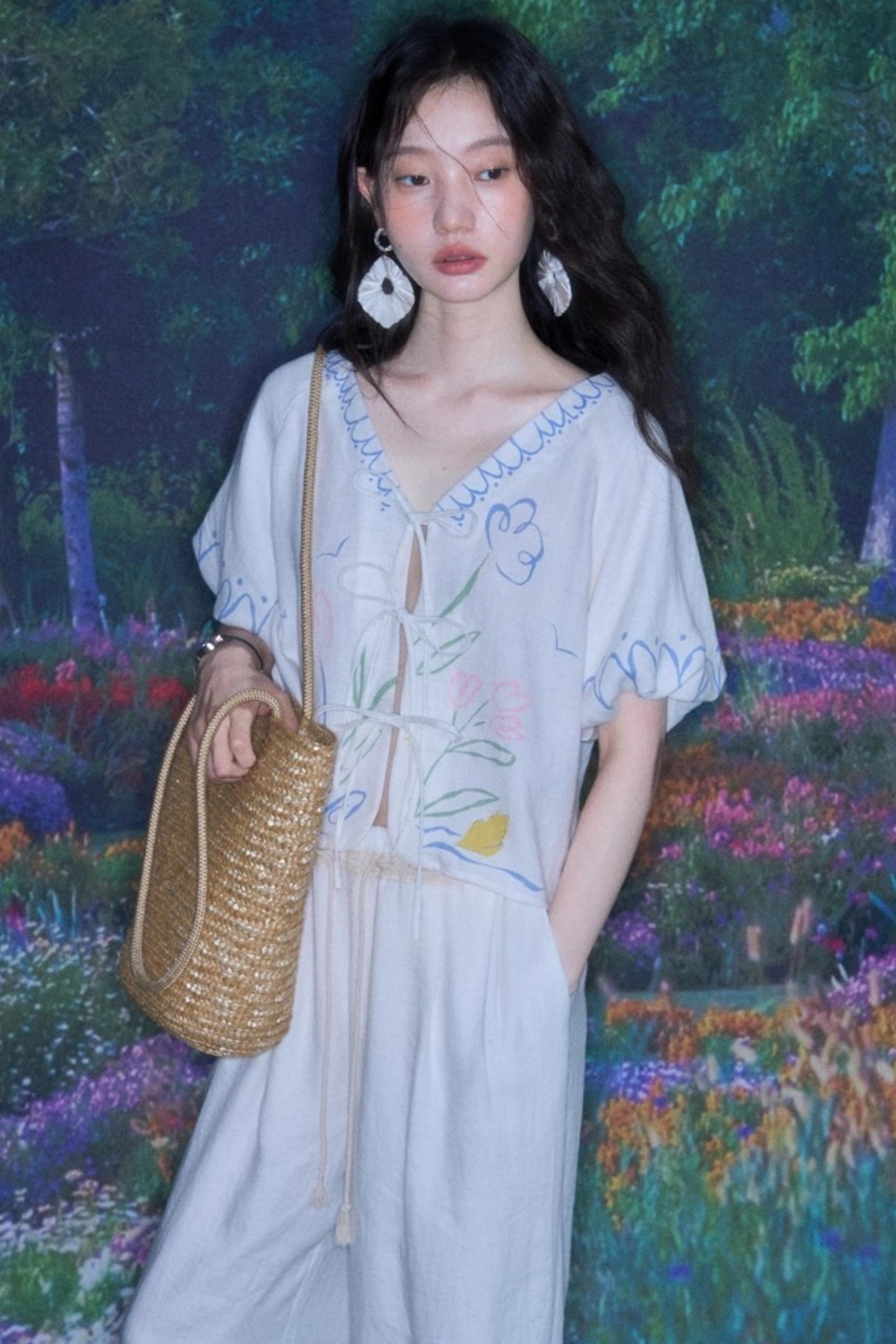 Linen Tie-Top and Pants Set-Up