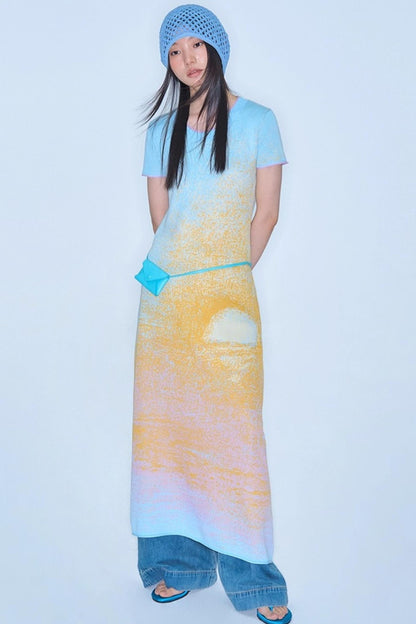 Hand-Painted Knit Dress