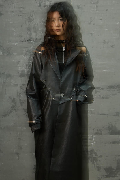 Dark Silhouette Leather Coat