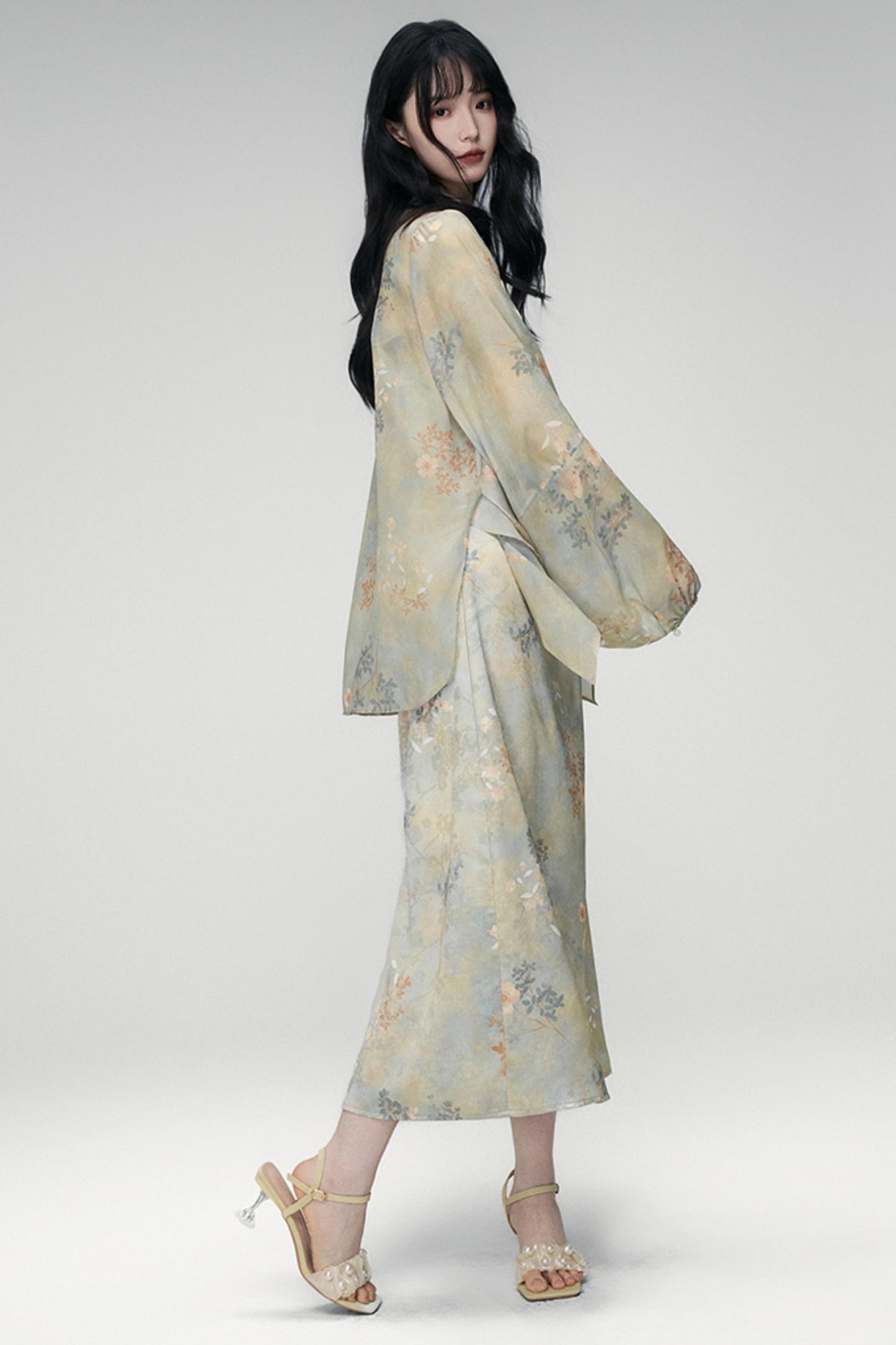 Sun Jacquard Cardigan Dress Set