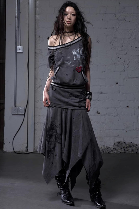 Detachable Hem Punk Corset Dress