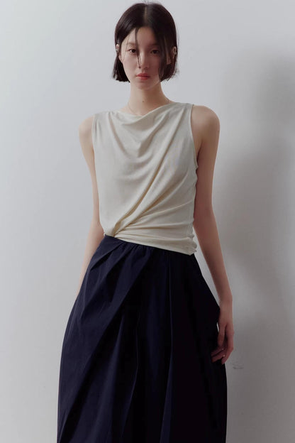 Draped Off-Shoulder Slimming Top