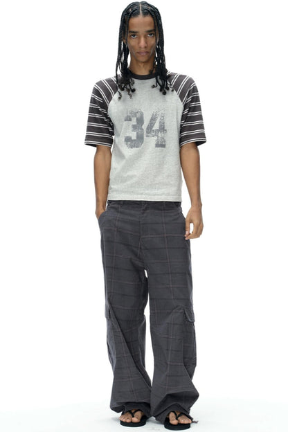 Exitmode Retro Two-Tone Plaid Cargo Pants