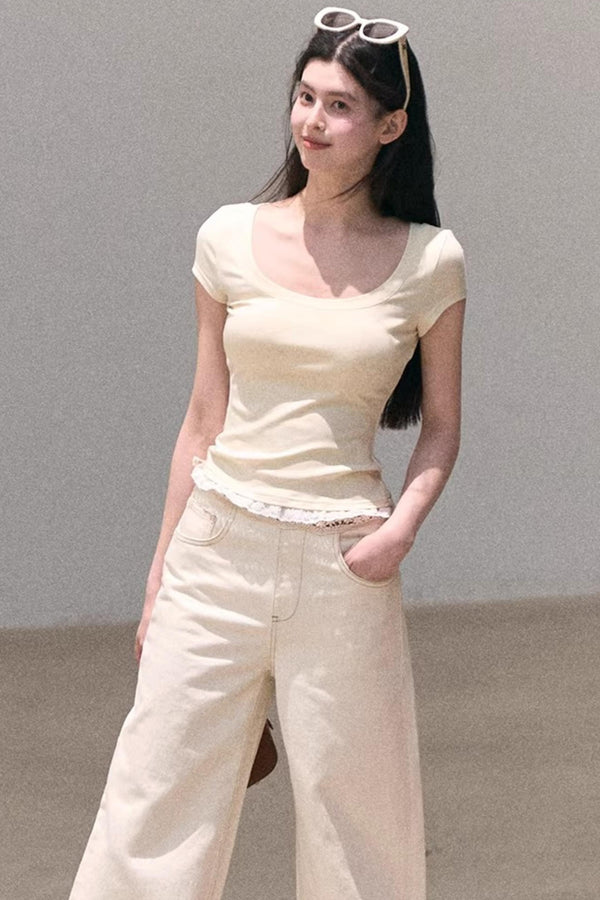 Lace Bohemian Short-Sleeve T-Shirt