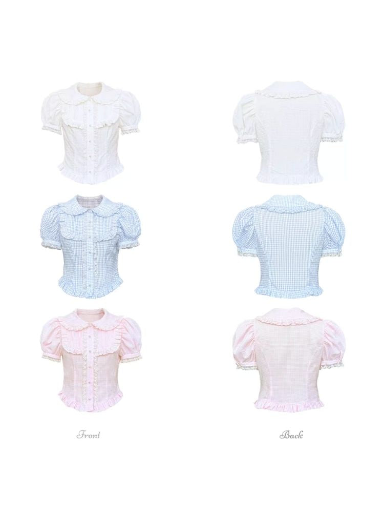 Inner Lace Princess Short Sleeve Cotton Shirt