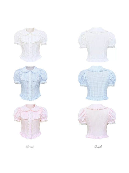 Inner Lace Princess Short Sleeve Cotton Shirt