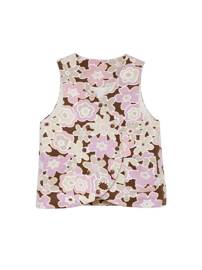 Flower Clip Thin Cotton Vest