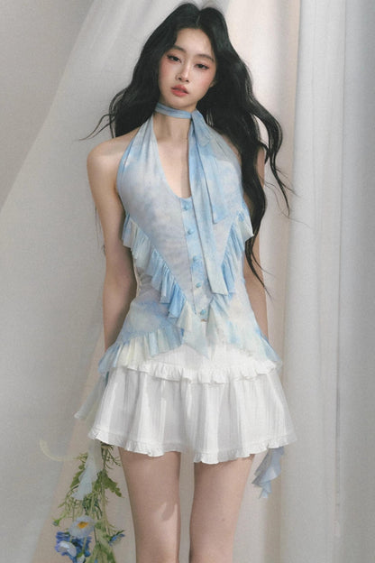 Sea Mint Halter Skirt Set-Up