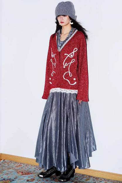 Retro Lace Knitted Cardigan